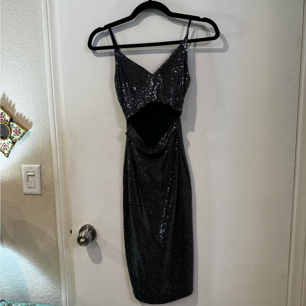 Elegant Black Sequin Dress